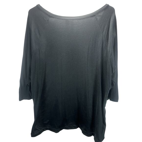 Eyeshadow Black Sequin Front Tunic Top Size Large 3/4 Sleeve Party Blouse - Picture 2 of 7